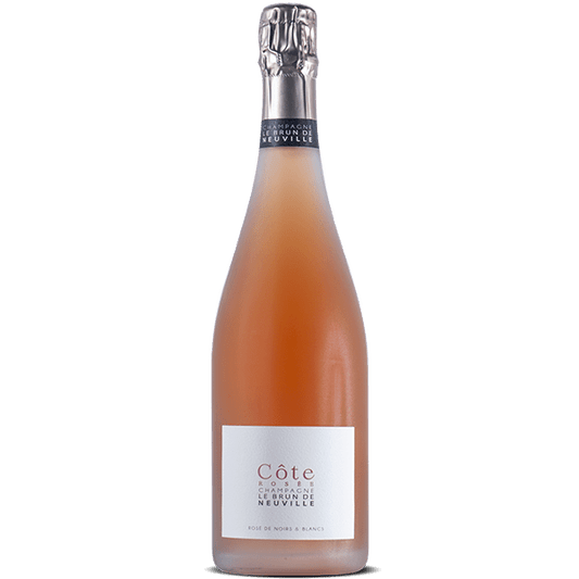 Le Brun de Neuville, Champagne Côte Rosée, Chardonnay, Pinot Noir y 4% Reserva.  Precio/bot: 39,01€. Precio caja con 6 botellas: 234,06€.